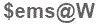 The text to enter in the texbox below is: $ems@W