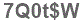 The text to enter in the texbox below is: 7Q0t$W