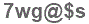 The text to enter in the texbox below is: 7wg@$s
