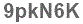 The text to enter in the texbox below is: 9pkN6K