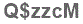 The text to enter in the texbox below is: Q$zzcM