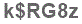 The text to enter in the texbox below is: k$RG8z