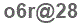 The text to enter in the texbox below is: o6r@28