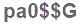 The text to enter in the texbox below is: pa0$$G