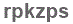 The text to enter in the texbox below is: rpkzps