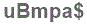 The text to enter in the texbox below is: uBmpa$