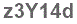 The text to enter in the texbox below is: z3Y14d